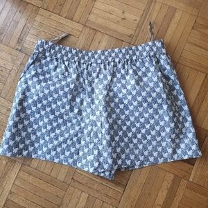 Brand New With Tags Tory Burch Blue and White Zebra Poplin Women's Shorts